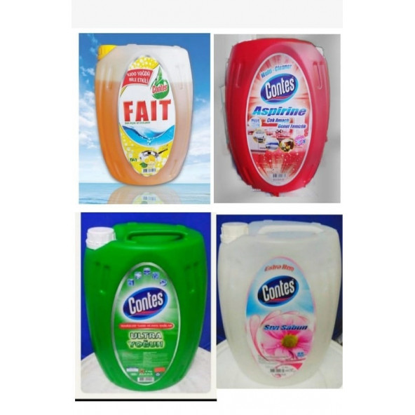 CONTES BULAŞIK 5 KG +CONTES DOMESTOS +CONTES ASPİRİNE + CONTES EL SABUNU 5 KG