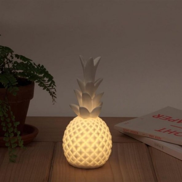 Gozimy Ananas Şeklinde Desenli Büyük Boy Pilli Masa ve Gece Lambası - 3