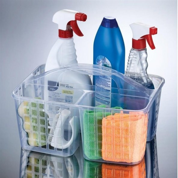 Gozimy Mutfak ve Banyo Dolap İçi Temizlik Malzemesi Düzenleyici Sepet