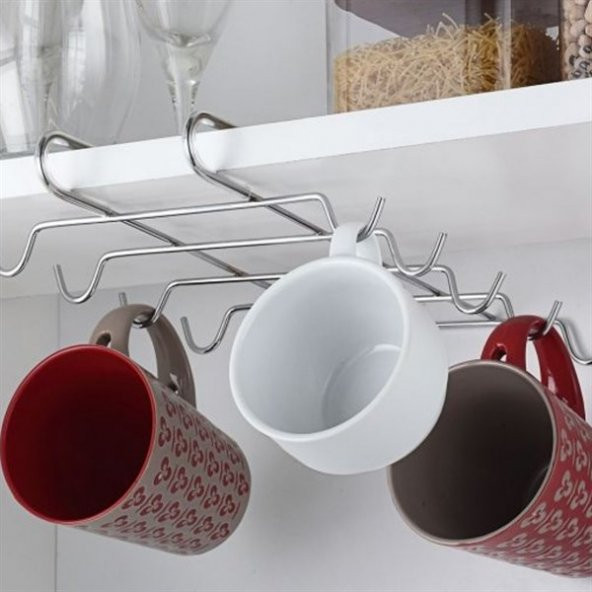 Gozimy 10 Kancalı Fincan Kupa Bardak Askısı Bardaklık Raf Organizer - 2