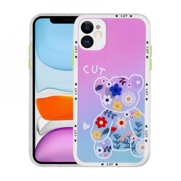 Apple iPhone 11 Kılıf Kamera Korumalı Desenli Sert Zore Hess Kapak - 3