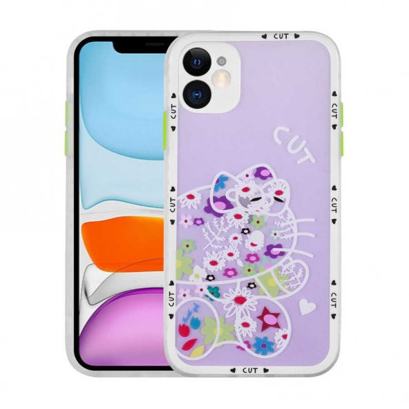 Apple iPhone 11 Kılıf Kamera Korumalı Desenli Sert Zore Hess Kapak - 7