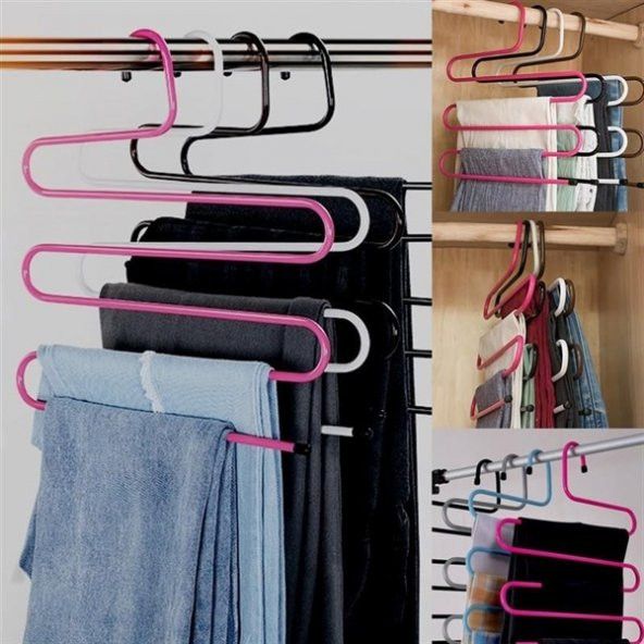 Gozimy 5 Katlı Metal Dolap İçi Düzenleyici Pantalon ve Eşarp Askısı