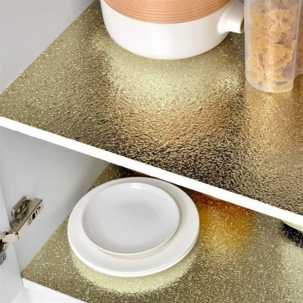 Gozimy 10 Metre Kendinden Yapışkanlı Silinebilir Mutfak Tezgah Üstü Sticker Folyo Gold Renk - 3