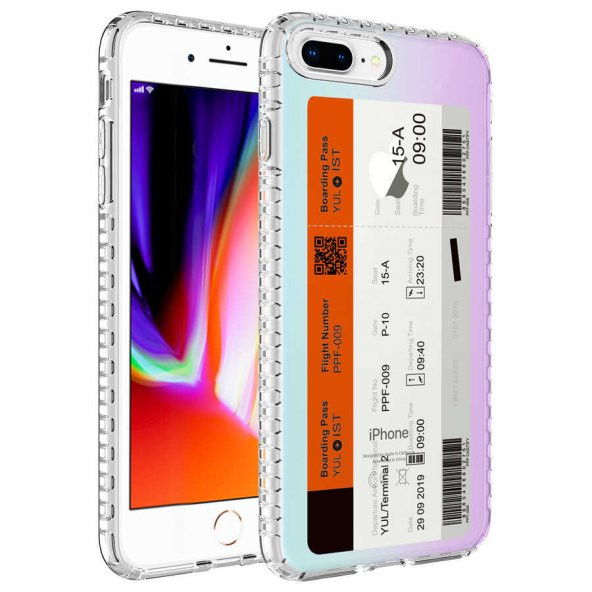 Apple iPhone 7 Plus Kılıf Airbag Kenarlı Renkli Desenli Silikon Zore Elegans Kapak - 10