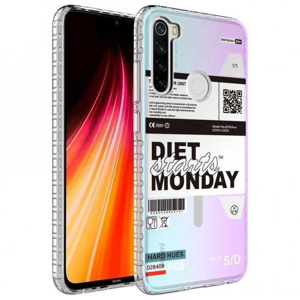 Xiaomi Redmi Note 8 Kılıf Airbag Kenarlı Renkli Desenli Silikon Zore Elegans Kapak - 4