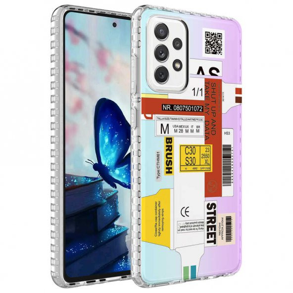 Galaxy A33 5G Kılıf Airbag Kenarlı Renkli Desenli Silikon Zore Elegans Kapak - 9
