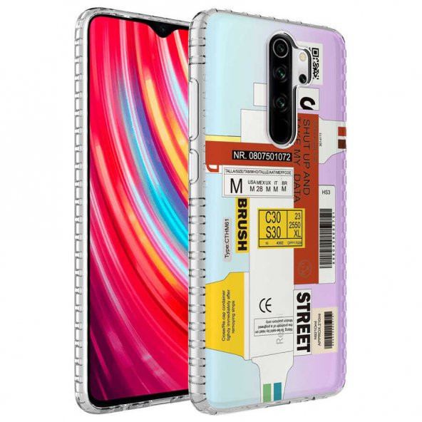 Xiaomi Redmi Note 8 Pro Kılıf Airbag Kenarlı Renkli Desenli Silikon Zore Elegans Kapak - 9