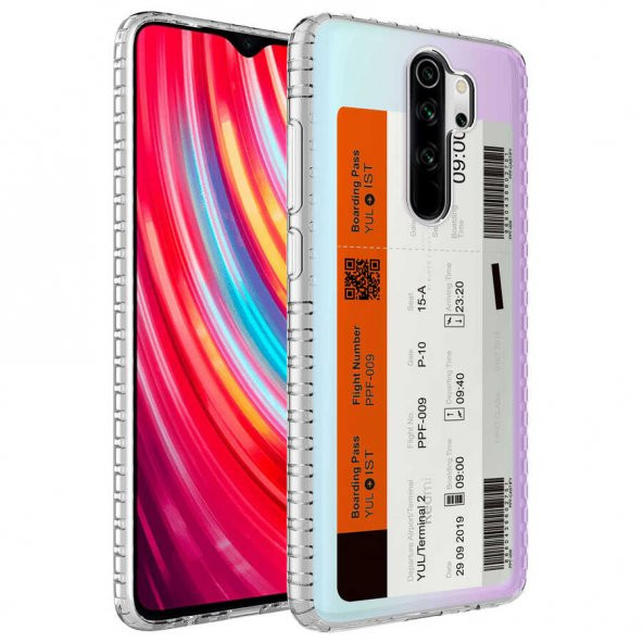 Xiaomi Redmi Note 8 Pro Kılıf Airbag Kenarlı Renkli Desenli Silikon Zore Elegans Kapak - 10
