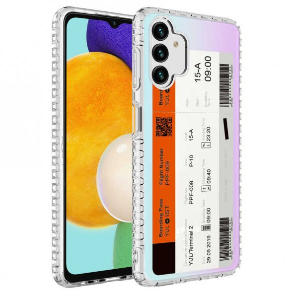 Galaxy A13 4G Kılıf Airbag Kenarlı Renkli Desenli Silikon Zore Elegans Kapak - 10