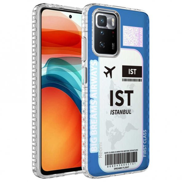 Xiaomi Redmi 10 Kılıf Airbag Kenarlı Renkli Desenli Silikon Zore Elegans Kapak - 5
