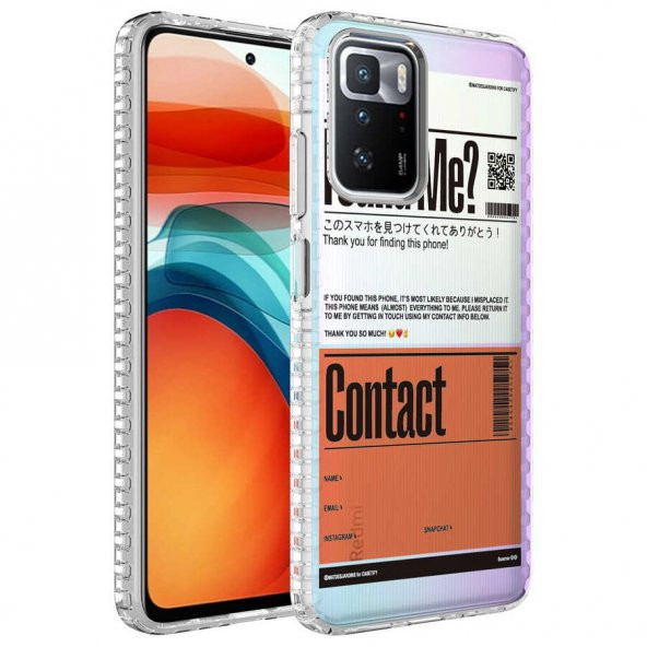 Xiaomi Redmi 10 Kılıf Airbag Kenarlı Renkli Desenli Silikon Zore Elegans Kapak - 7