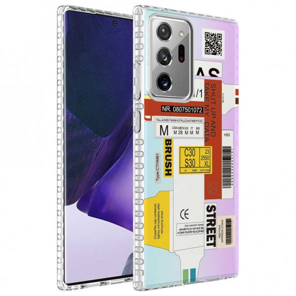 Galaxy Note 20 Ultra Kılıf Airbag Kenarlı Renkli Desenli Silikon Zore Elegans Kapak - 9