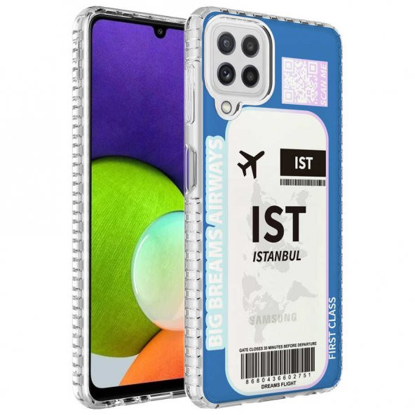 Galaxy M12 Kılıf Airbag Kenarlı Renkli Desenli Silikon Zore Elegans Kapak - 5