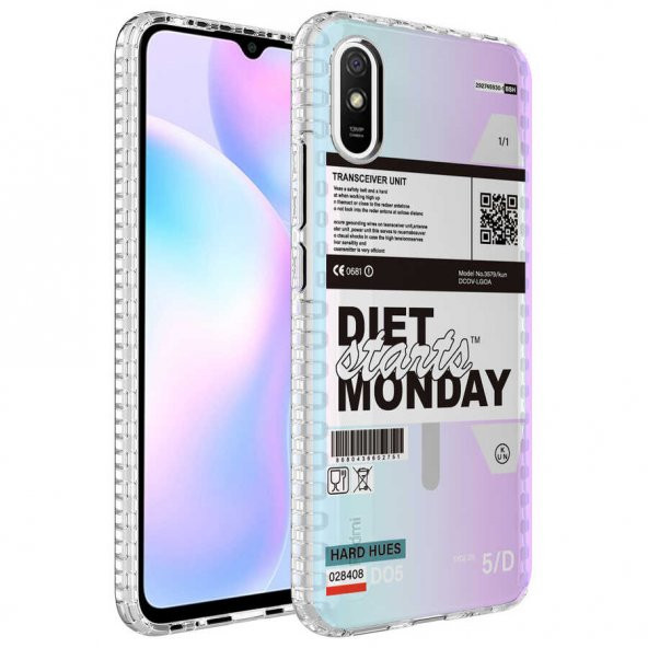 Xiaomi Redmi 9A Kılıf Airbag Kenarlı Renkli Desenli Silikon Zore Elegans Kapak - 4