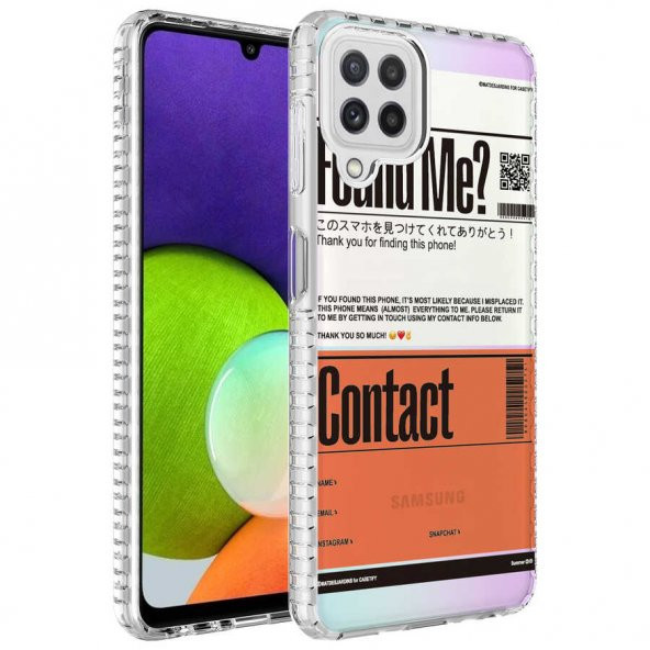 Galaxy M12 Kılıf Airbag Kenarlı Renkli Desenli Silikon Zore Elegans Kapak - 7