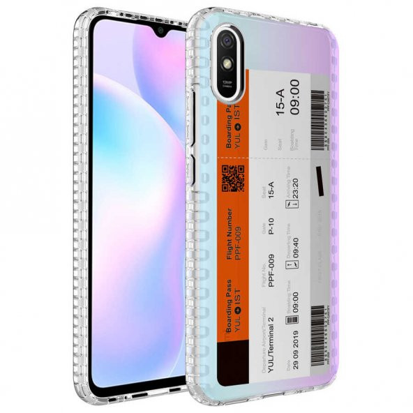 Xiaomi Redmi 9A Kılıf Airbag Kenarlı Renkli Desenli Silikon Zore Elegans Kapak - 10