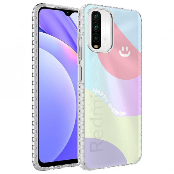 Xiaomi Redmi Note 10S Kılıf Airbag Kenarlı Renkli Desenli Silikon Zore Elegans Kapak - 6