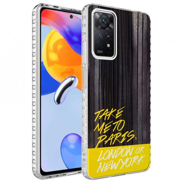 Xiaomi Redmi Note 11 Global Kılıf Airbag Kenarlı Renkli Desenli Silikon Zore Elegans Kapak ürün görseli 1