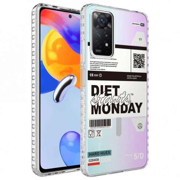 Xiaomi Redmi Note 11 Global Kılıf Airbag Kenarlı Renkli Desenli Silikon Zore Elegans Kapak - 4