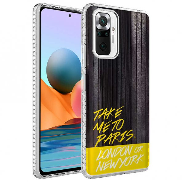 Xiaomi Redmi Note 10 Pro Kılıf Airbag Kenarlı Renkli Desenli Silikon Zore Elegans Kapak - 8