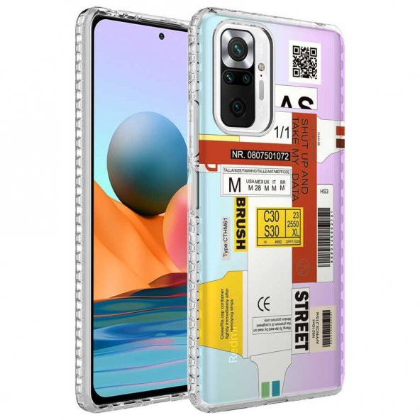 Xiaomi Redmi Note 10 Pro Kılıf Airbag Kenarlı Renkli Desenli Silikon Zore Elegans Kapak - 9