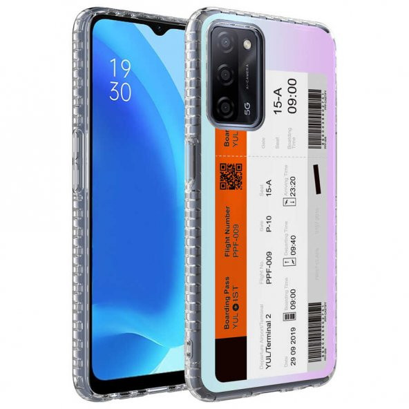 Oppo A54 4G Kılıf Airbag Kenarlı Renkli Desenli Silikon Zore Elegans Kapak - 10