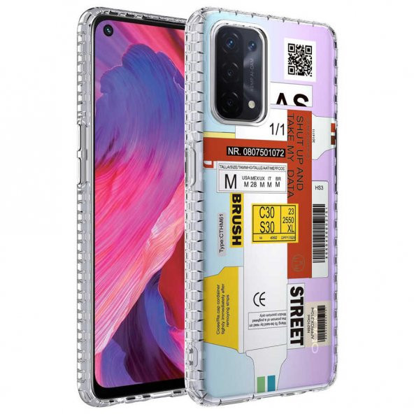 Oppo A74 4G Kılıf Airbag Kenarlı Renkli Desenli Silikon Zore Elegans Kapak - Resim 9