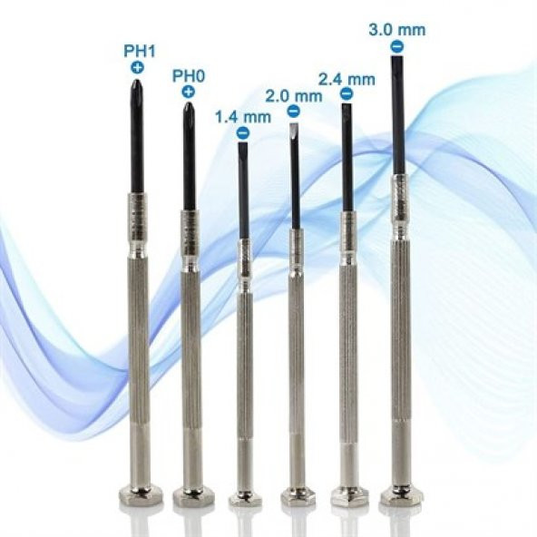 Gozimy 6 Parça Mini Saatçi ve Telefoncu Onarım Tornavida Seti - 3