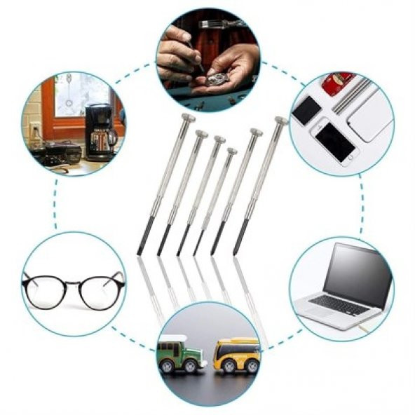 Gozimy 6 Parça Mini Saatçi ve Telefoncu Onarım Tornavida Seti - 5