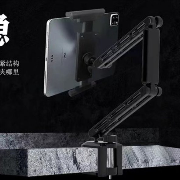Masaya Takılabilen Telefon Tablet Standı Uzun Kollu Ayarlanabilir Telefon Tutucu - 4
