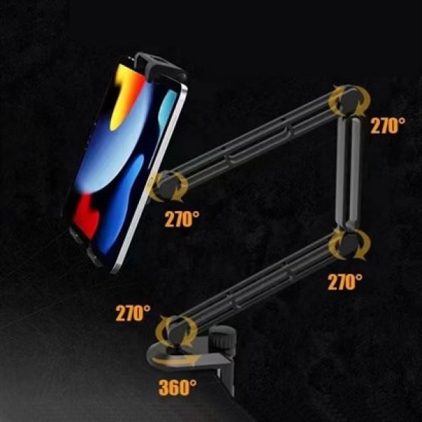 Masaya Takılabilen Telefon Tablet Standı Uzun Kollu Ayarlanabilir Telefon Tutucu - 5