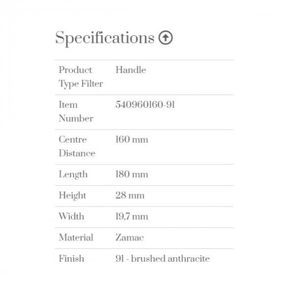 Furnipart Kulp Metro 160mm Antrasit - Resim 3