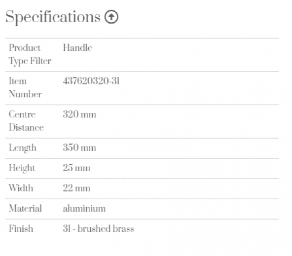 Furnipart Kulp Statıon 320mm Fırçalı Pirinç - Resim 3