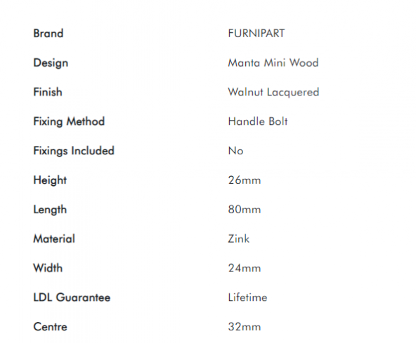 Furnipart Kulp Manta 032mm Ceviz (Ük) - 2