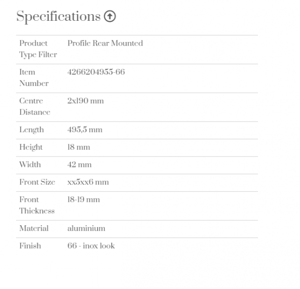 Furnipart Kulp L Shadow 495.5mm İnox - Resim 2