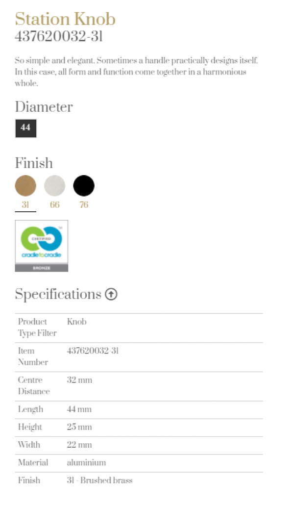 Furnipart Kulp Statıon 032mm Fırçalı Pirinç - 3