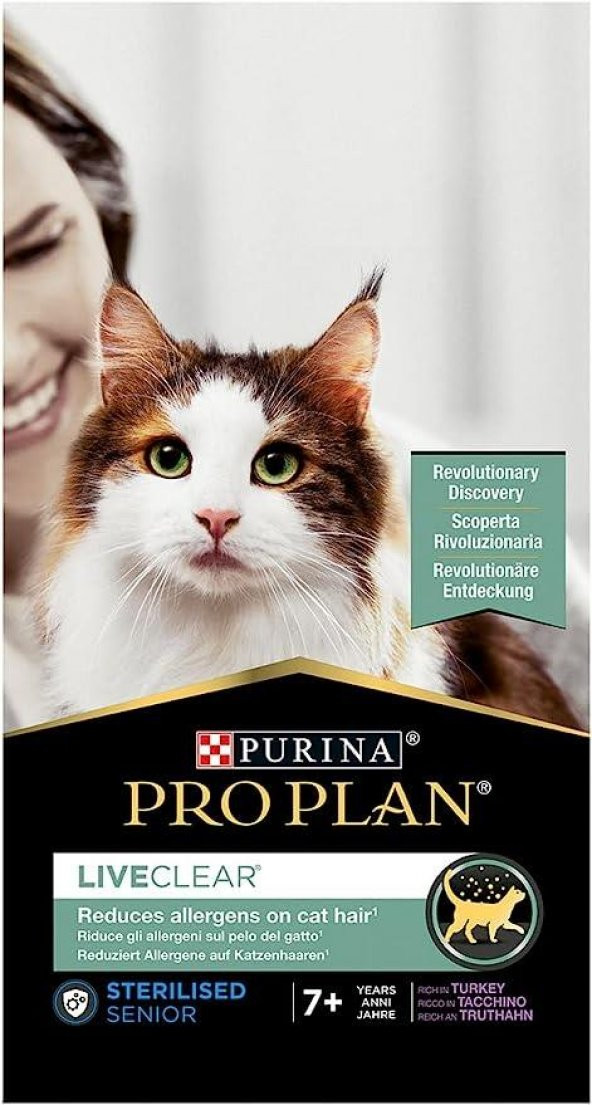 Pro Plan Liveclear Sterilised +7 Hindili Kısırlaştırımış Yaşlı Kedi Maması 1.4 Kg