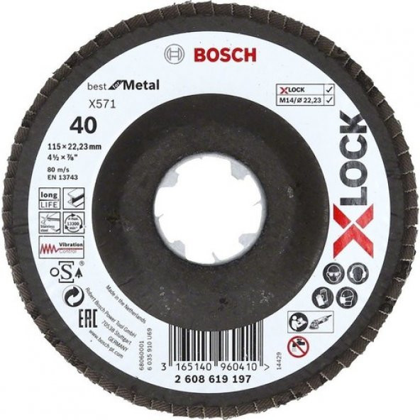 Bosch X-Lock 115 MM Zımpara 40 Kum