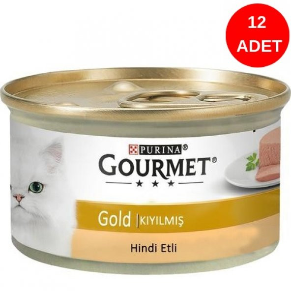 Gourmet Gold Kıyılmış Hindili Kedi Yaş Maması 85 Gr 12 Li