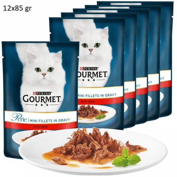 Gourmet Perle Izgara Biftekli Kedi Yaş Maması 85 Gr 12 Li - 3