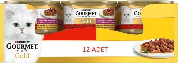 Gourmet Gold Çifte Lezzet Sığır Etli Ve Tavuklu Kedi Yaş Maması 85 Gr 12 Li - 3