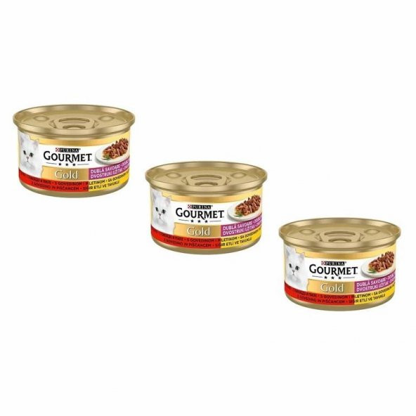 Gourmet Gold Çifte Lezzet Sığır Etli Ve Tavuklu Kedi Yaş Maması 85 Gr 12 Li - 5
