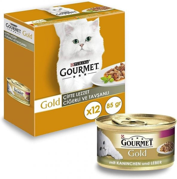 Gourmet Gold Çifte Lezzet Ciğerli Ve Tavşanlı Kedi Yaş Maması 85 Gr 12 Li - 5