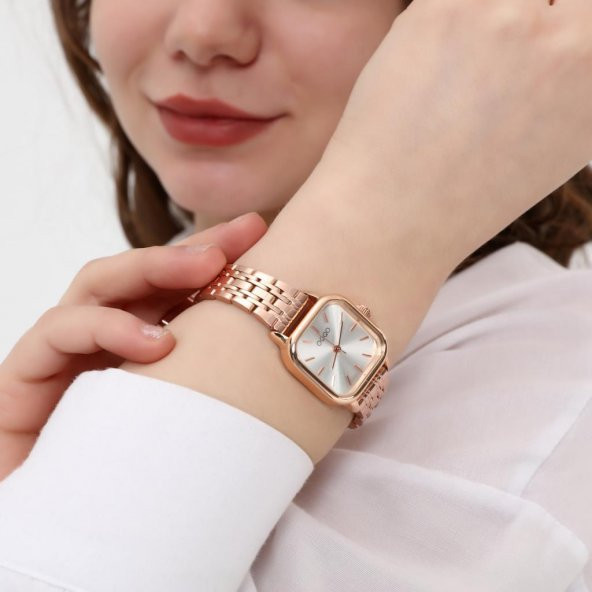 Melian Beyaz Kadran Rose Kordon Kadın Kol Saati - Resim 3