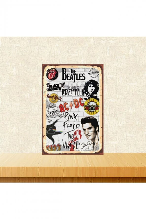 The Beatles 20-30 Cm Retro Ahşap Tablo Tkfx5110