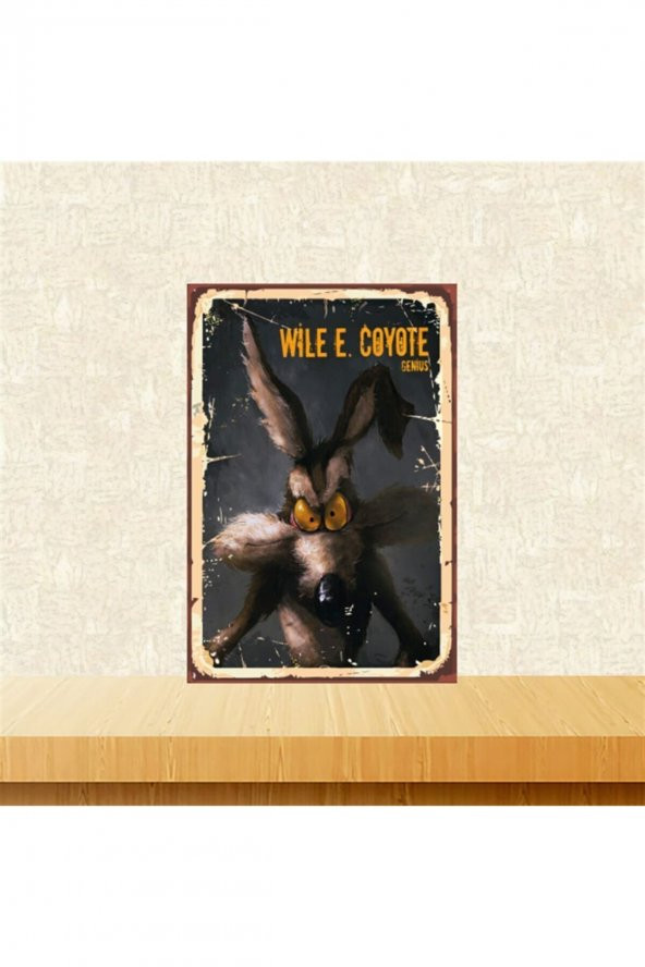 Wile E. Coyote 20-30 Cm Retro Ahşap Tablo Tkfx5066