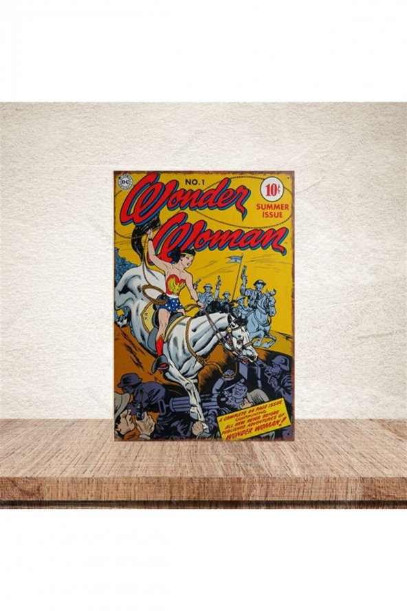 Wonder Woman 20-30 Cm Retro Ahşap Poster