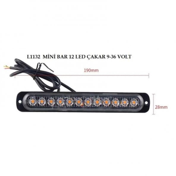 ÇAKAR LAMBA TURUNCU 19 CM 12LEDLİ 9-36 VOLT