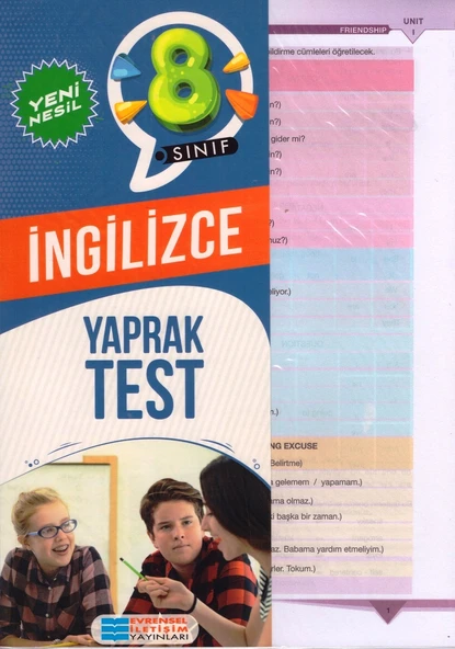 EVRENSEL 8.SINIF İNGİLİZCE YAPRAK TEST ürün görseli